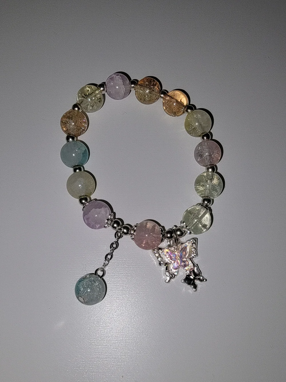 Beaded Butterfly Charm Bracelet Fairycore Cottagecore